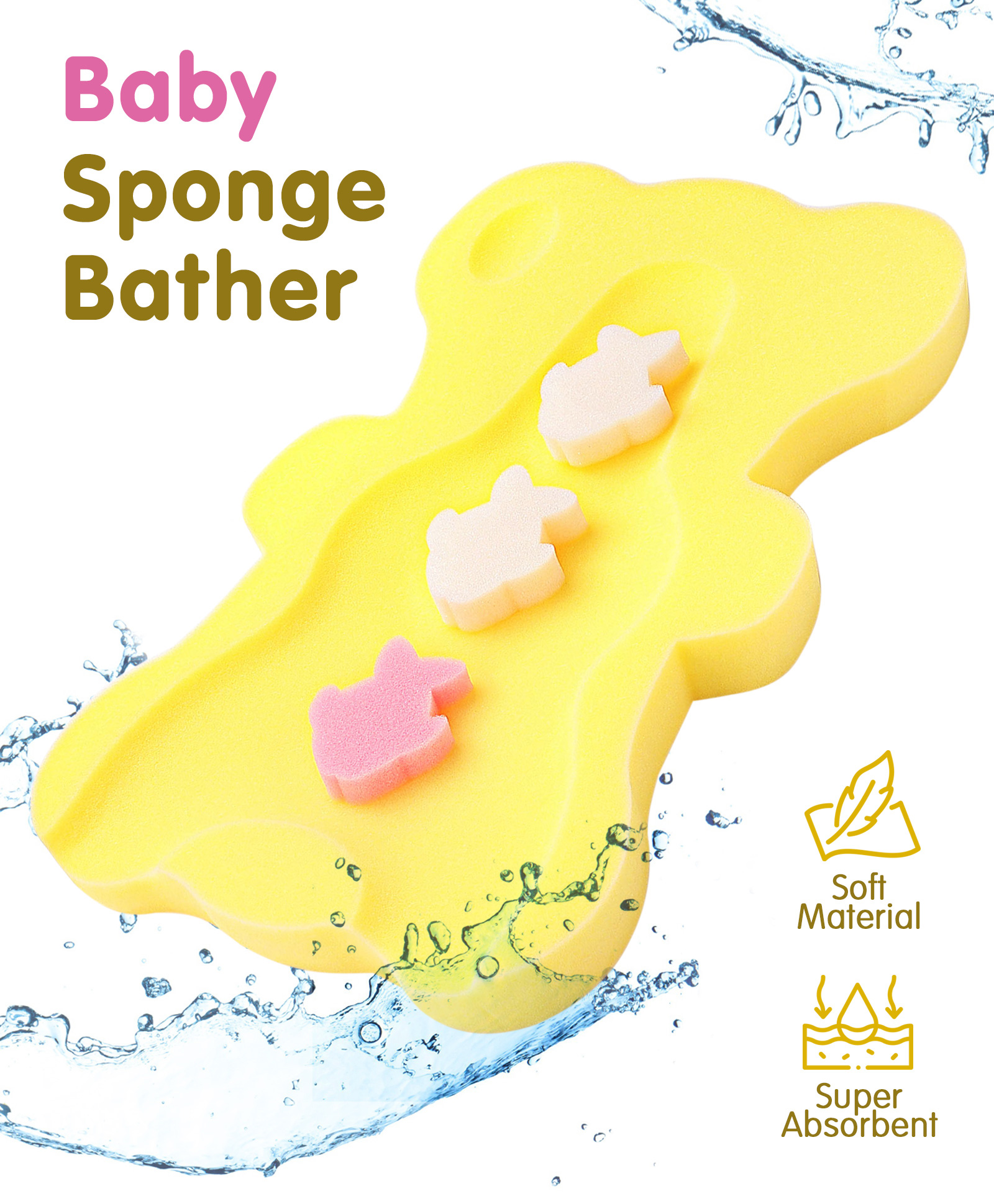 fab n funky Bear Shaped Bath Loofah - Yellow-picture-19