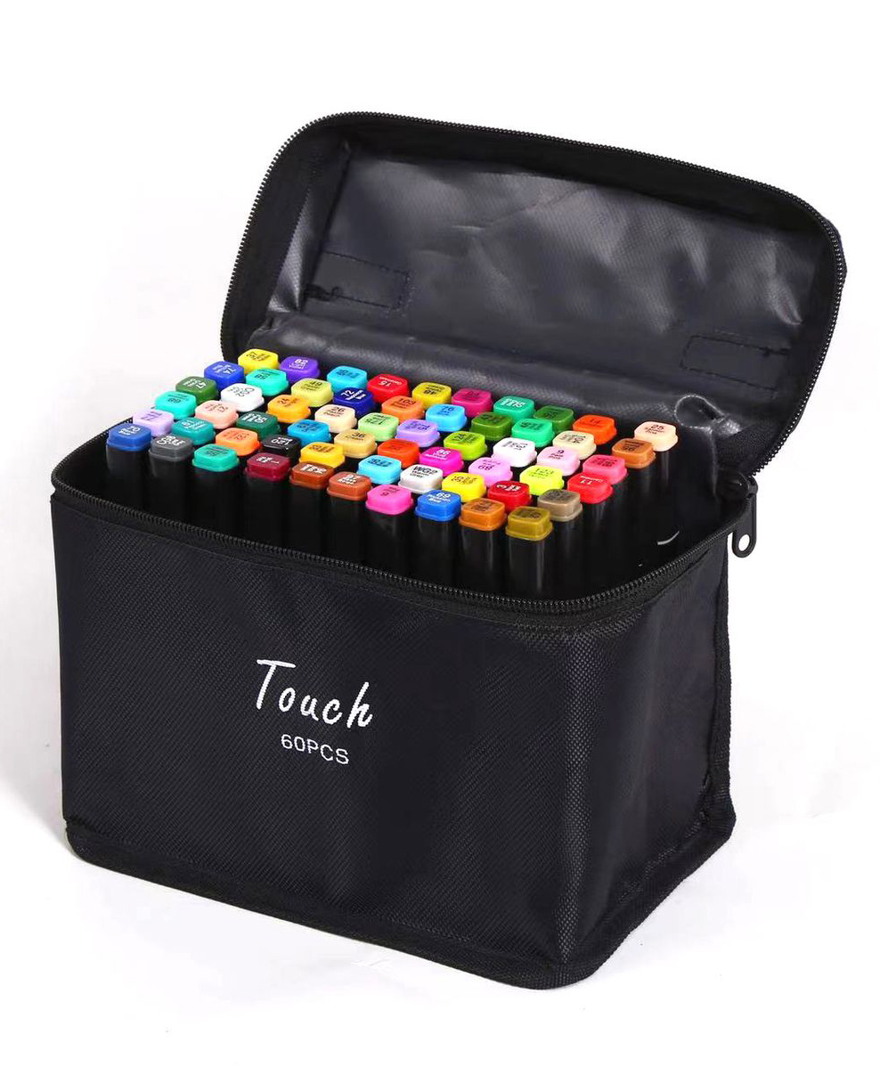 SYGA Graphic Sketch Marker Dual Tip Art Marker Set for Design Drawing Colouring Highlighting Underlining 60 Pieces - Multicolour-picture-25
