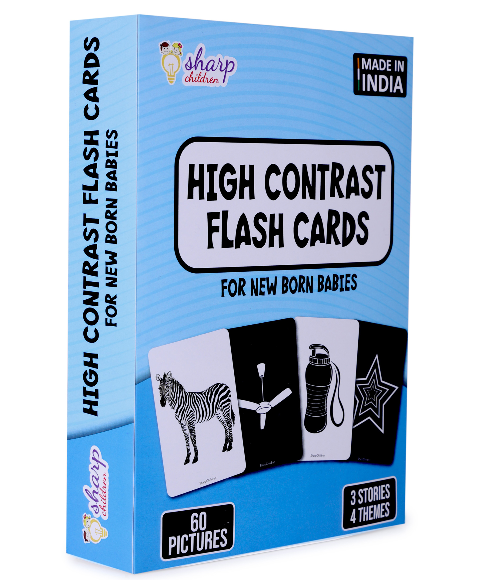 Sharp Children Black and White Flash Cards with 3 Stories and 4 Themes - Multicolour-image-6