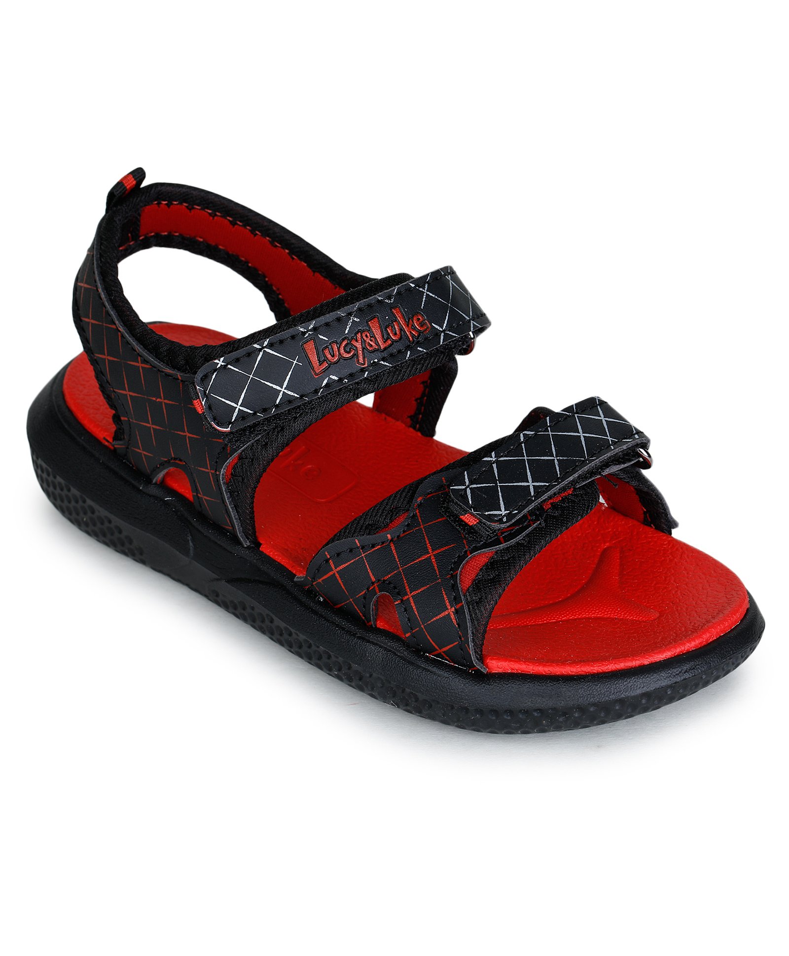 LIBERTY Checks Velcro Closure Sandals - Black-image-16