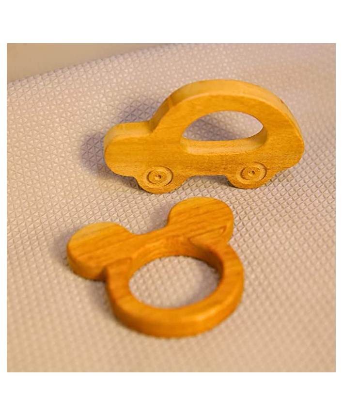 Taruh Kids Mickey Car Neem Teether Pack of 2 - Brown-image-29