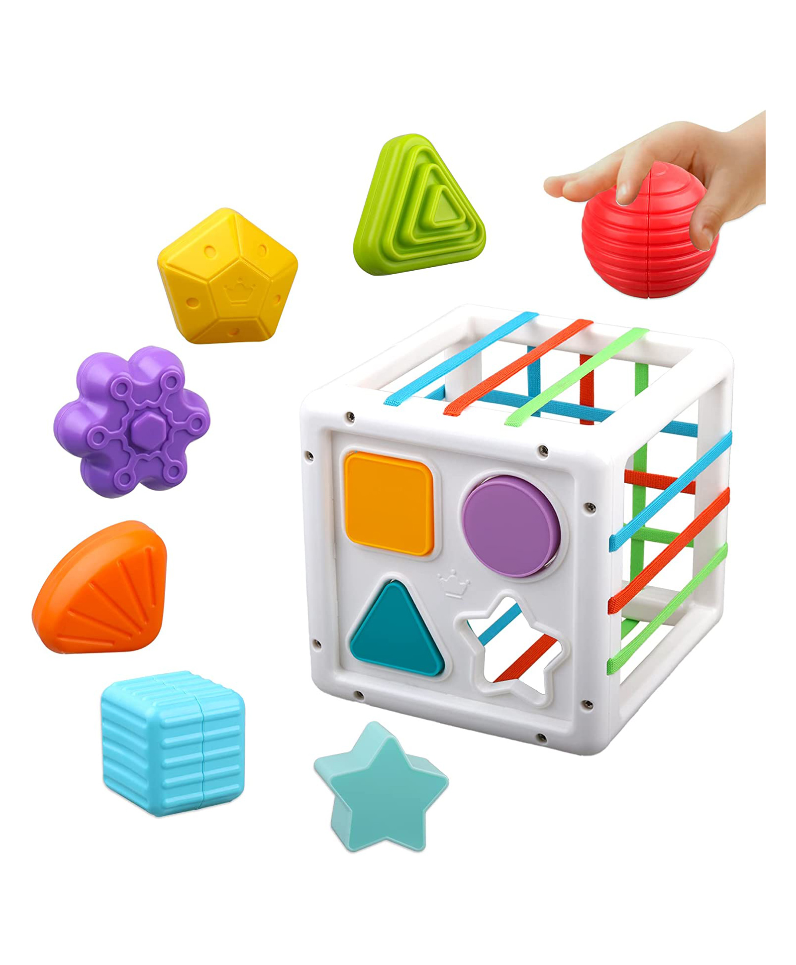 ADKD Shape Sorter Montessori Educational Toys With 10 Blocks - Multicolor-image-0