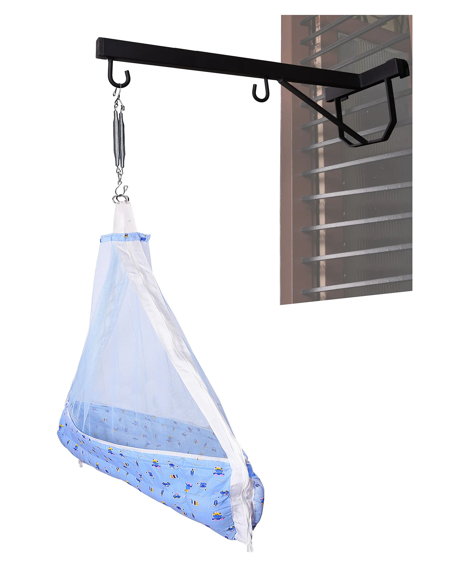 132 Baby s Hanging Swing Cradle with Mosquito Net Spring and Window Hanger Blue Online in India Buy at Best Price from FirstCry 13862996