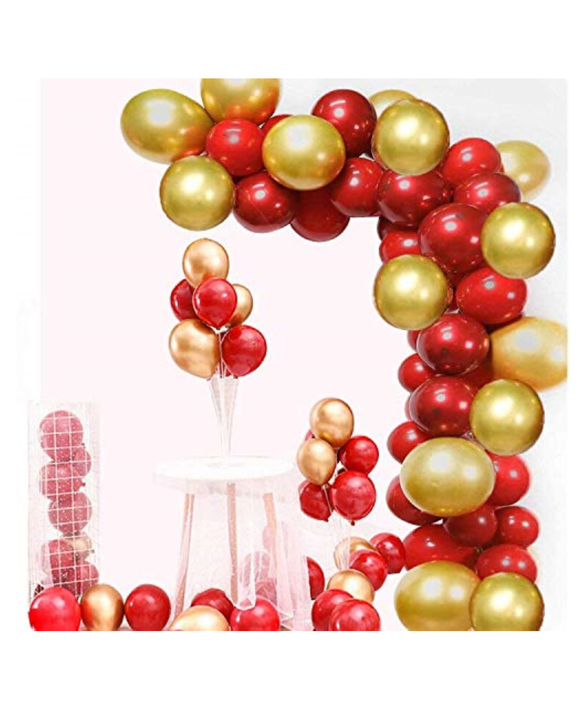 Bubble Trouble Party Balloons For Decoration Red & Golden - Pack Of 100-image-7