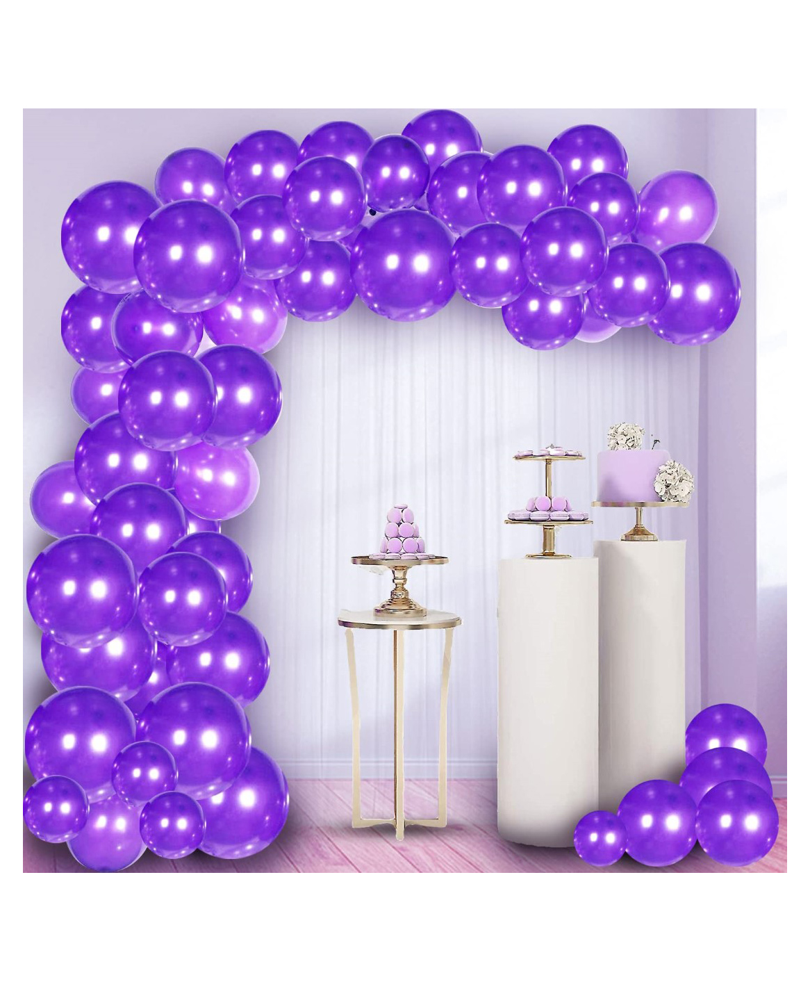 Bubble Trouble Purple Metallic Balloons Purple - Pack of 50-image-14