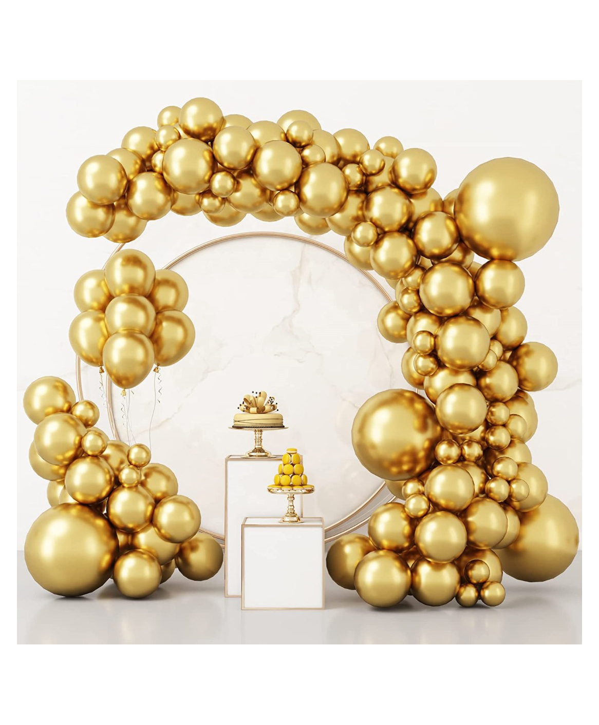 Bubble Trouble Purple Metallic Balloons Golden - Pack of 50-image-18