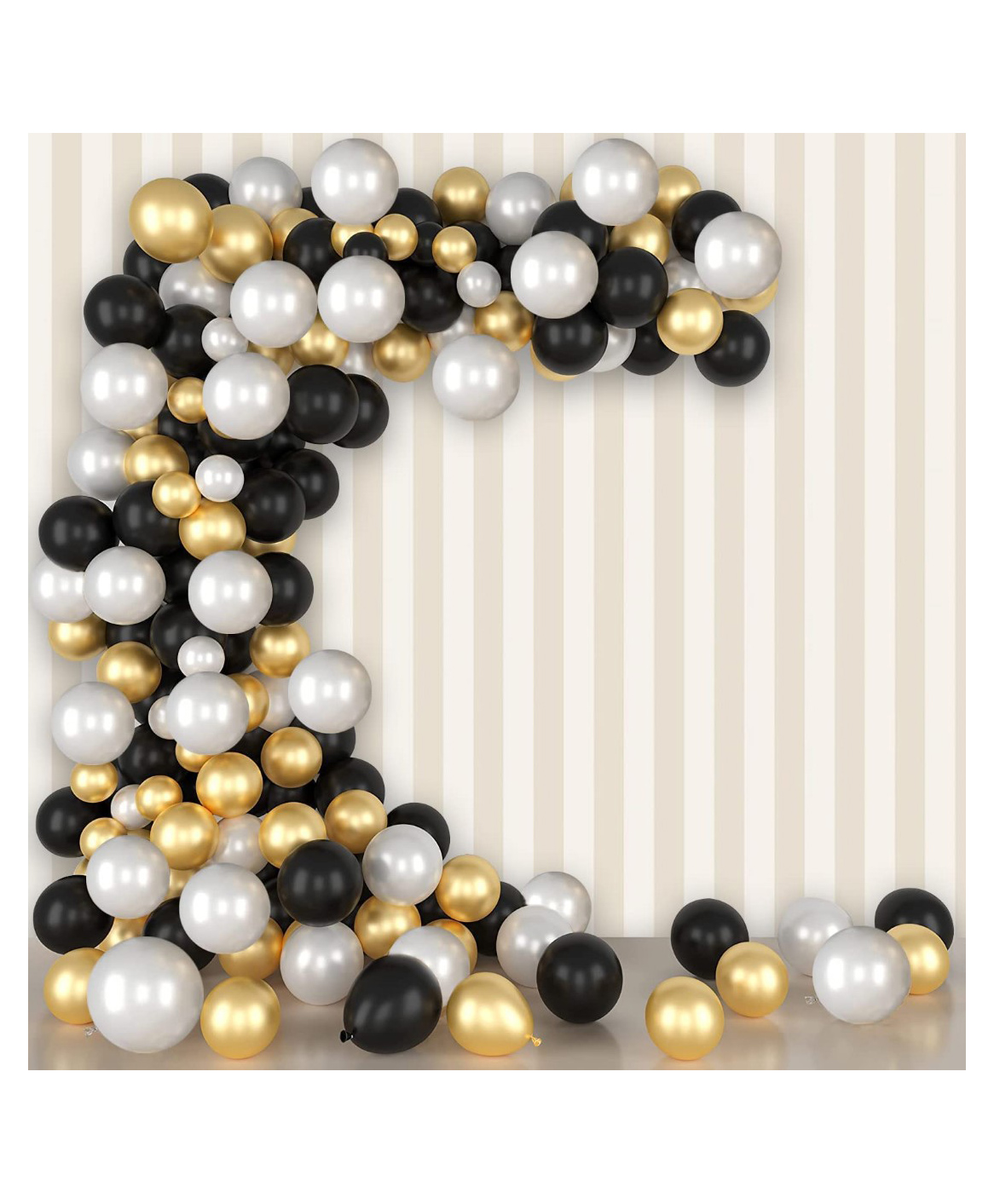 Bubble Trouble Purple Metallic Balloons Black White and Golden - Pack of 50-picture-24