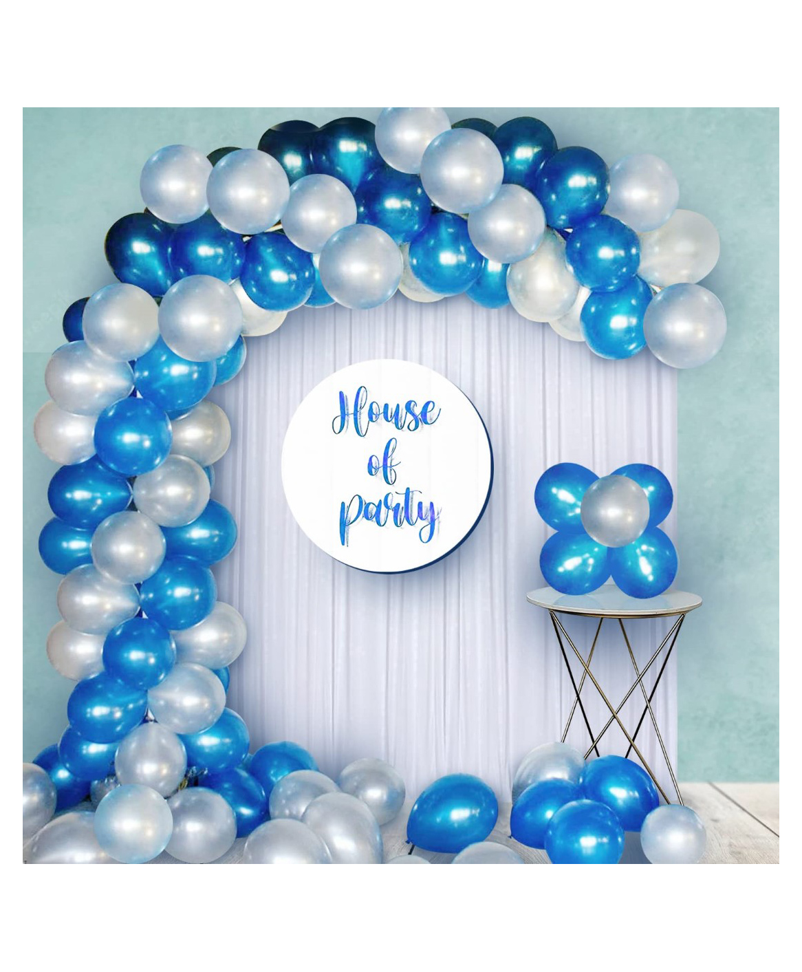 Bubble Trouble Purple Metallic Balloons Blue and Silver - Pack of 50-image-10