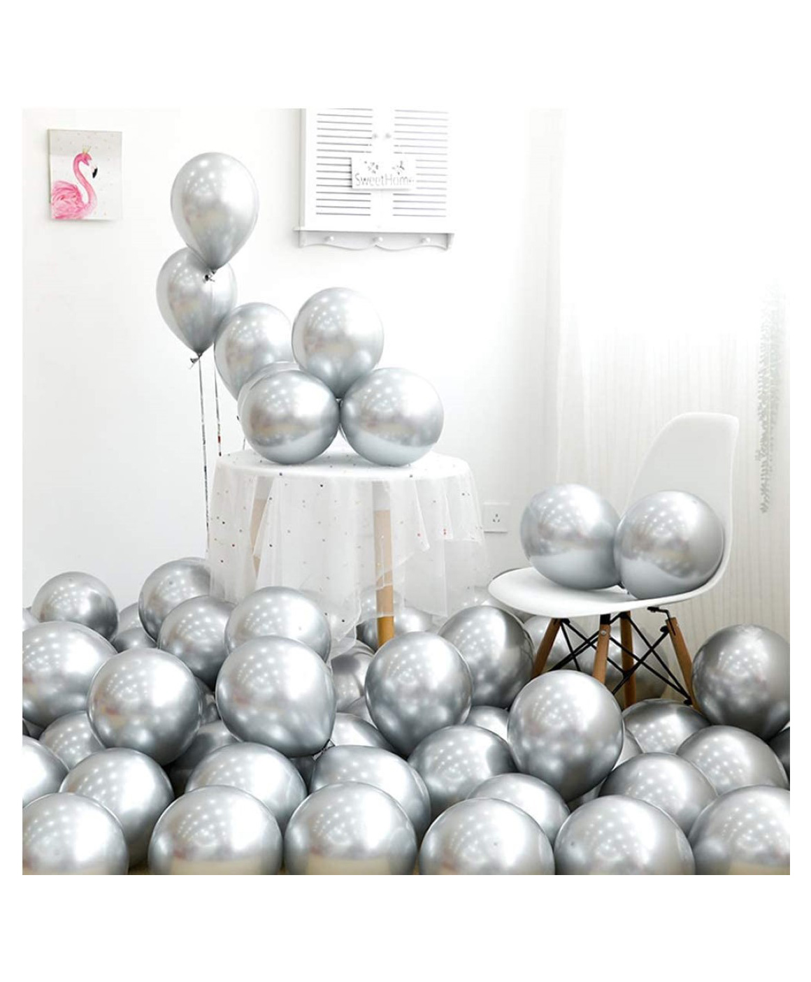 Bubble Trouble Metallic Balloon Pack of 200 - Silver-image-4