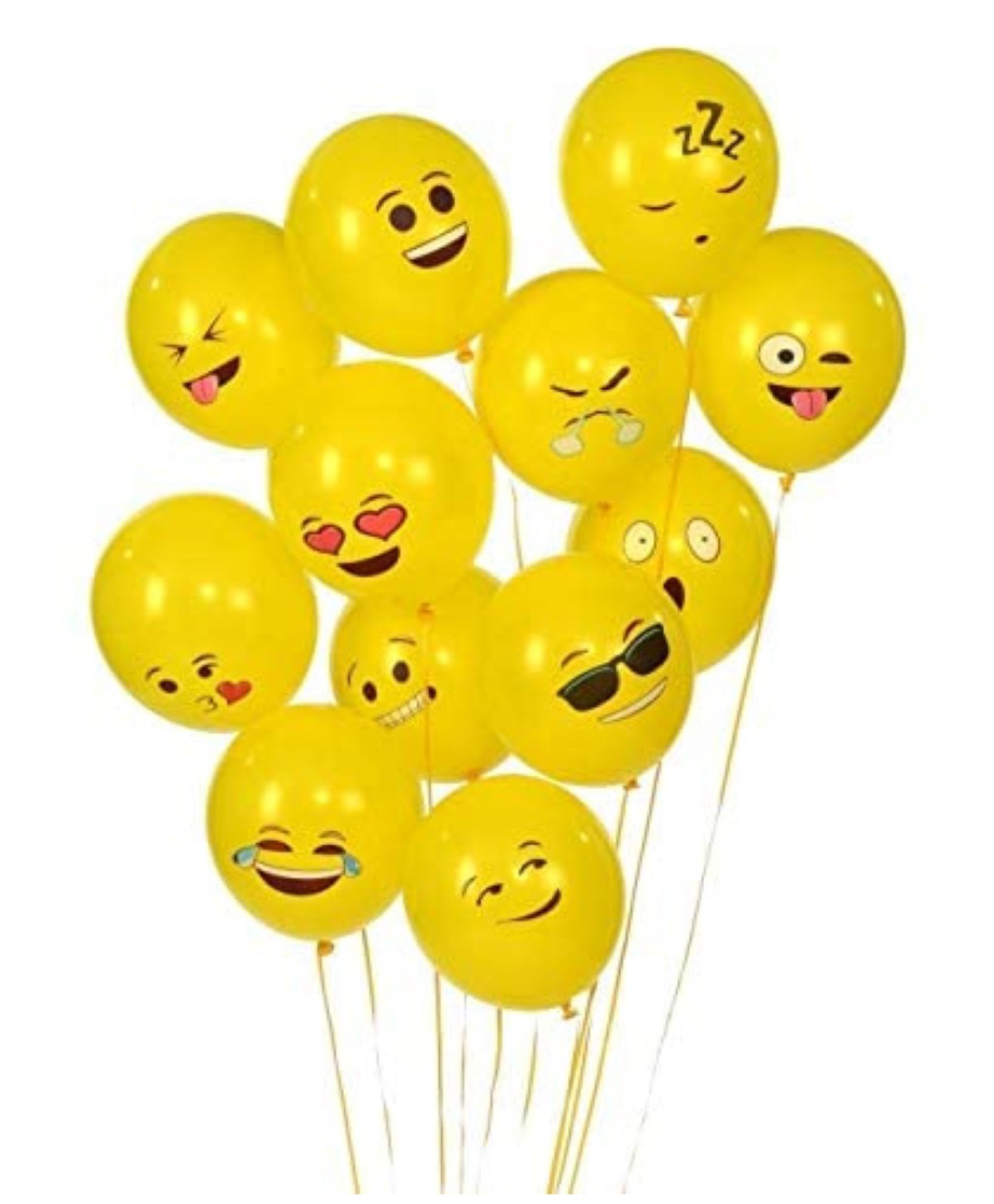 Bubble Trouble Face Expression Latex Rubber Emoji Balloon Pack of 25 - Yellow-image-40