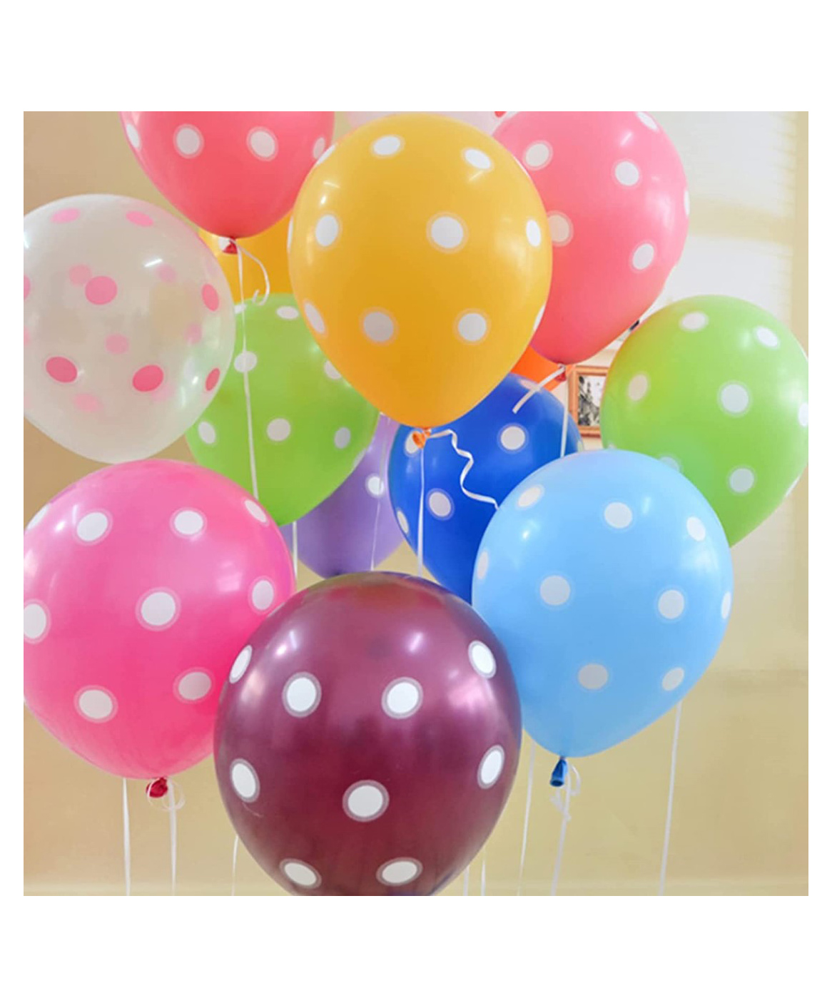Bubble Trouble  Birthday Party Multicolor Polka Dot Balloons - Pack Of 50-image-4