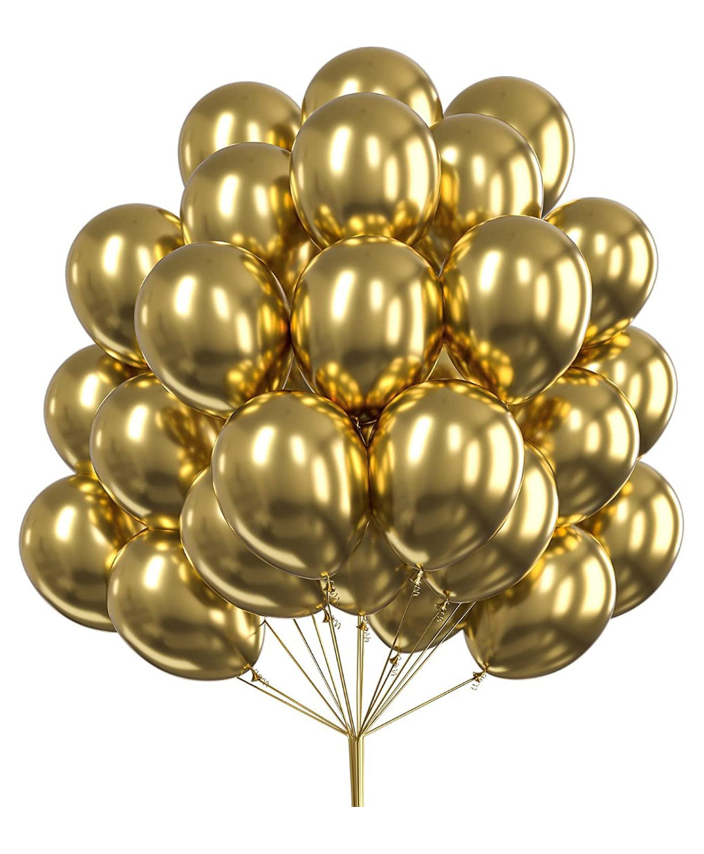 Bubble Trouble Golden Metallic Chrome Balloons With Shiny Surface For Birthdays - Pack of 100-image-29