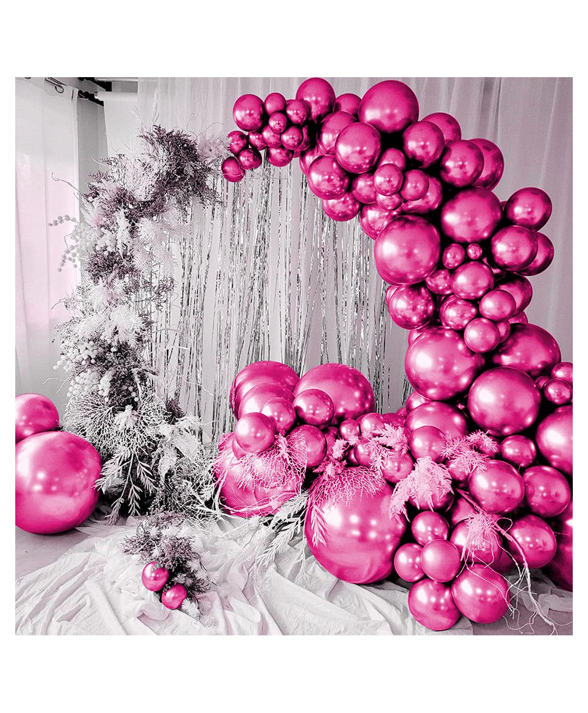 Bubble Trouble Pink Metallic Chrome Balloons With Shiny Surface For Birthdays - Pack of 50-image-12