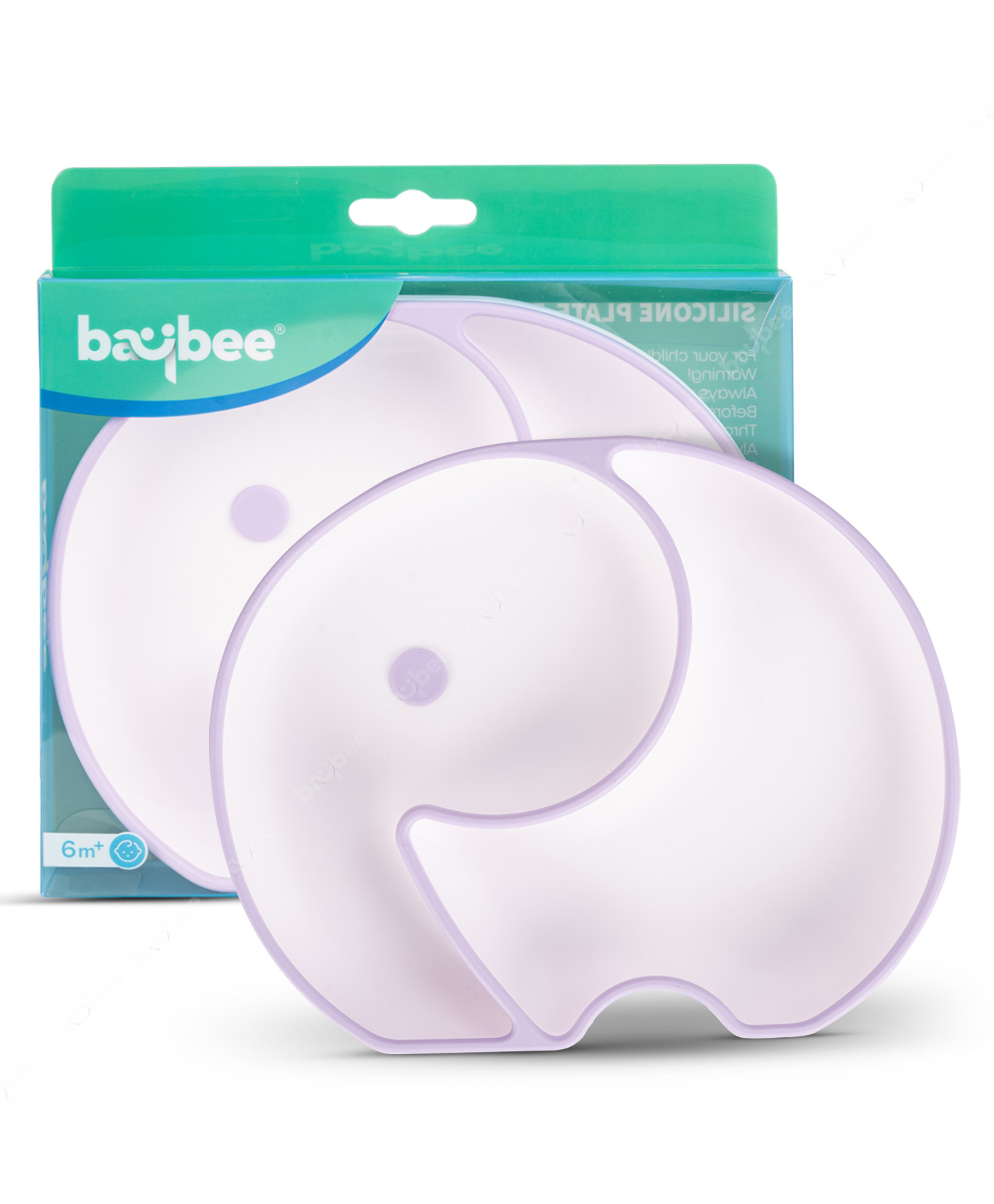 Baybee Elephant Silicone Suction Plate for Kids - Purple-picture-32
