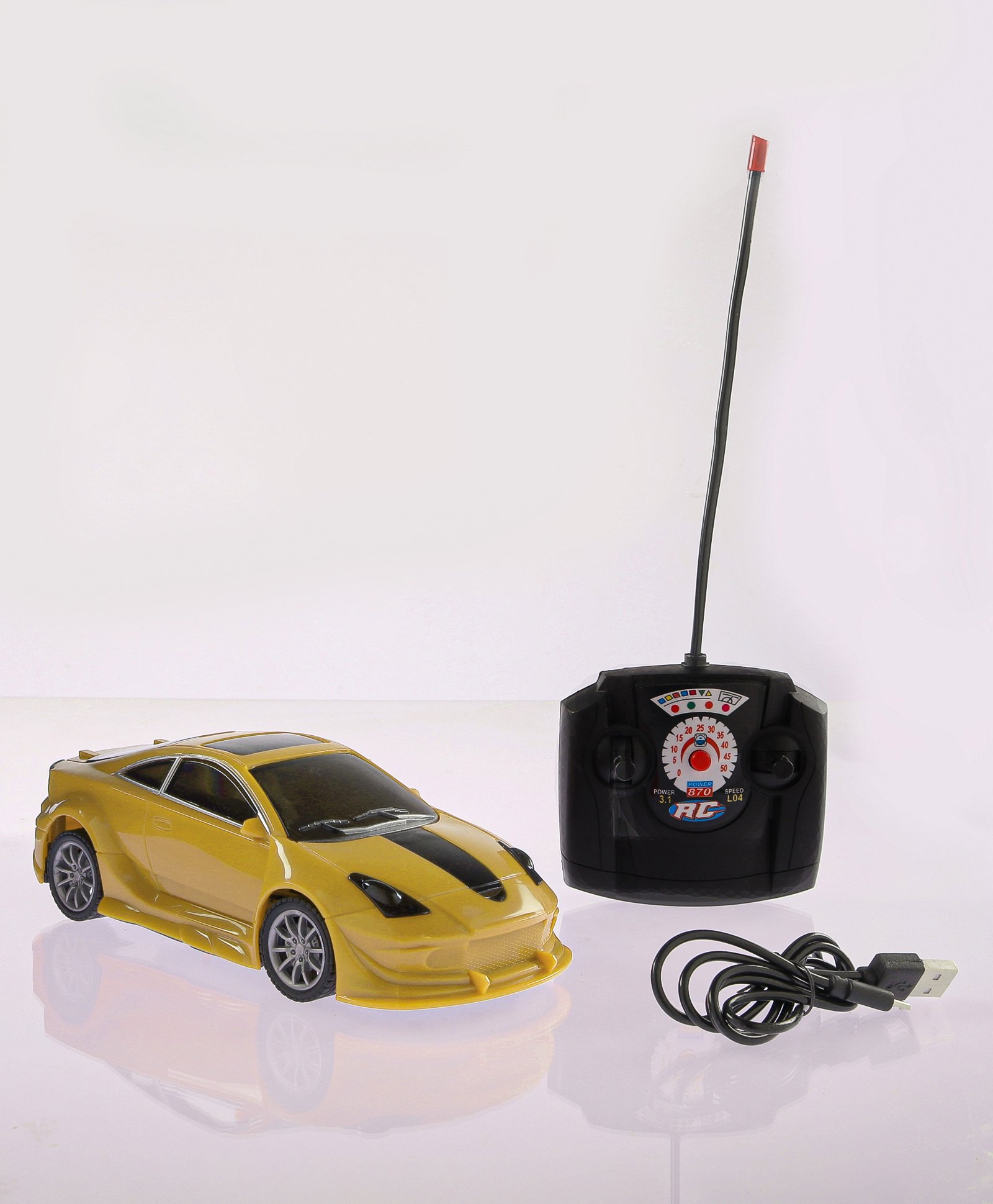 play nation PlayNation Remote Control Racing Battery Operated Car Scale Ratio 1:20 - Yellow-picture-10