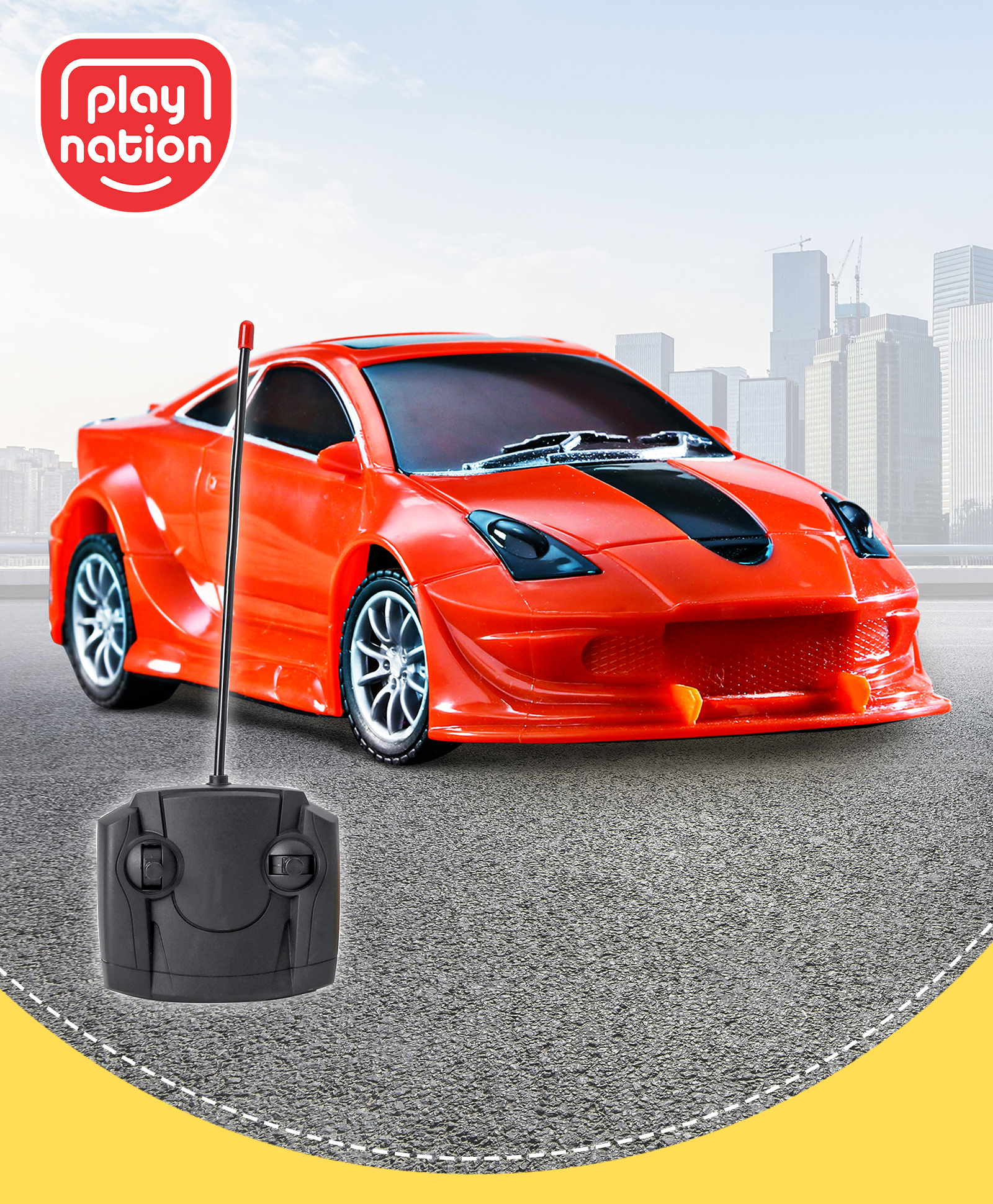 PlayNation Remote Control Racing Battery Operated Car Scale Ratio 1:20 - Red-image-48