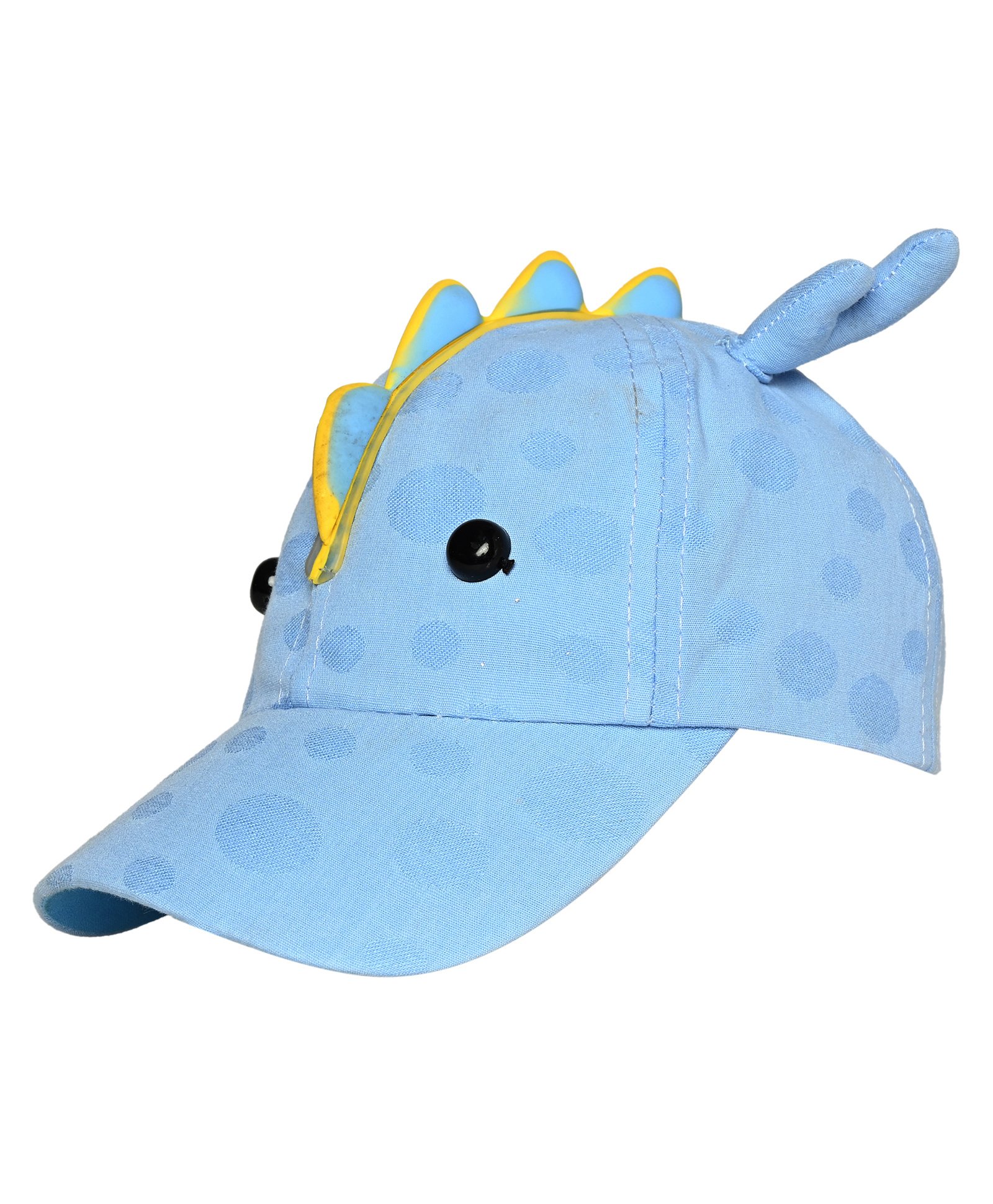 Kid-O-World Reindeer Horns Polka Self Design Cap - Blue-image-13