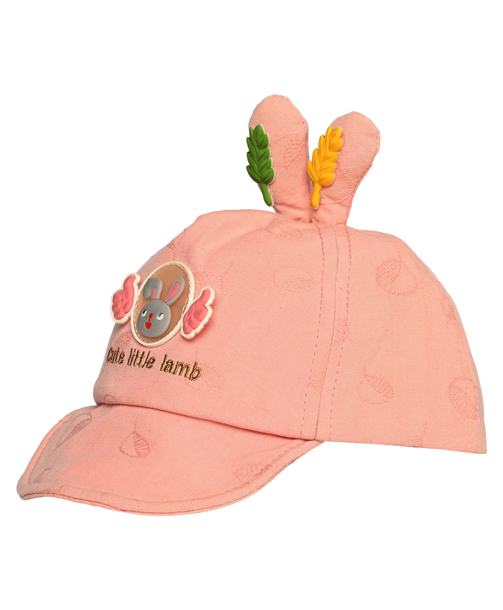 Kid-O-World Cute Little Lamb Embroidered Cap -Peach-image-35