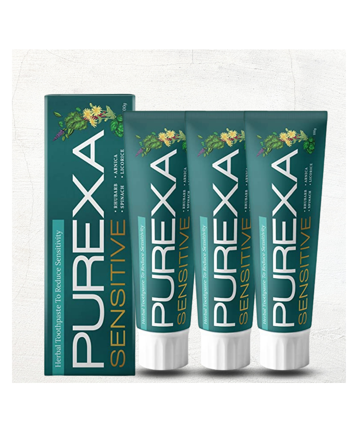 PUREXA Herbal Sensitive Toothpaste for Teeth Sensitivity Pack of 3 - 100 g Each-image-3