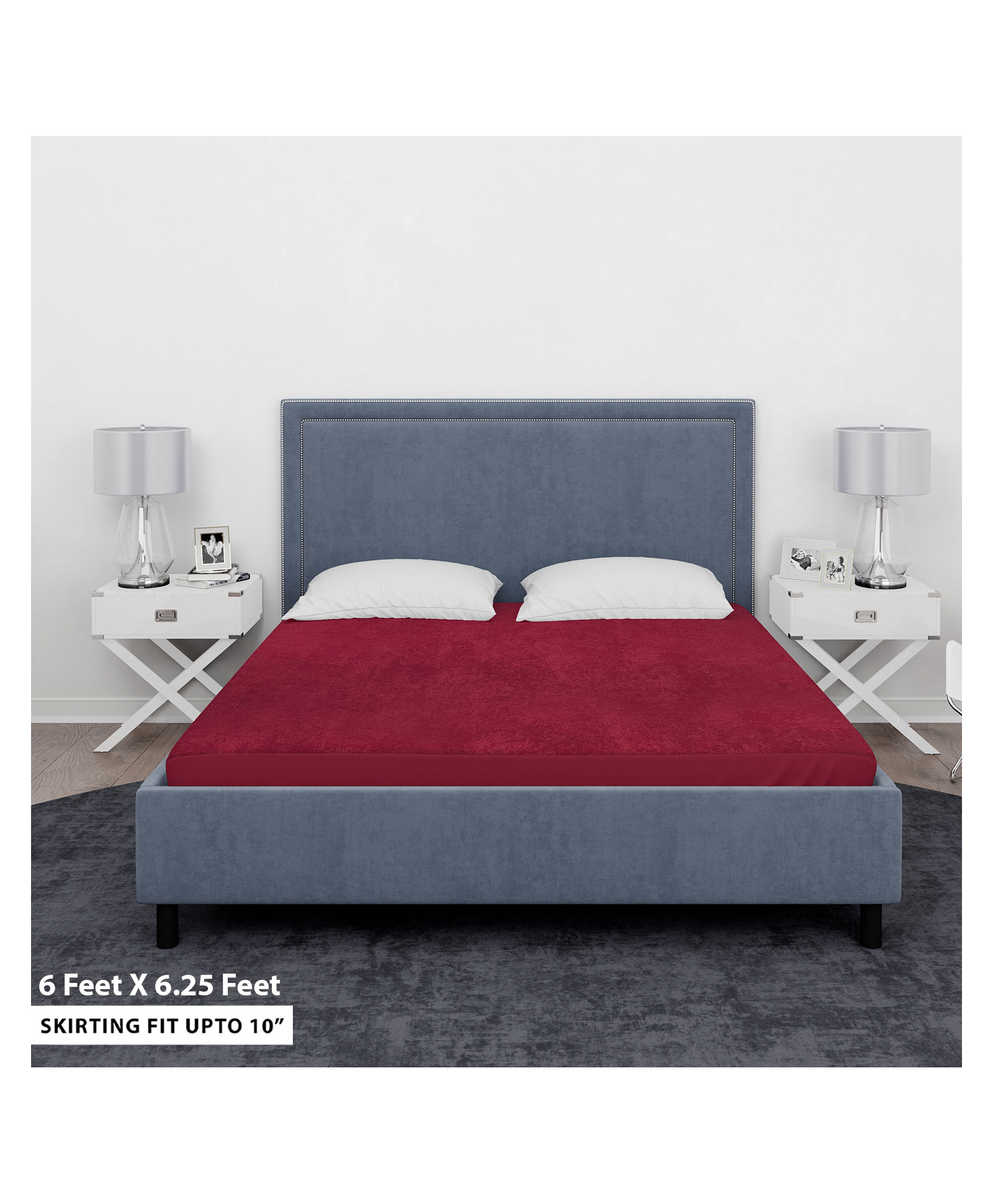 Sassoon Laika King Size Waterproof Mattress Protector - Maroon-image-34
