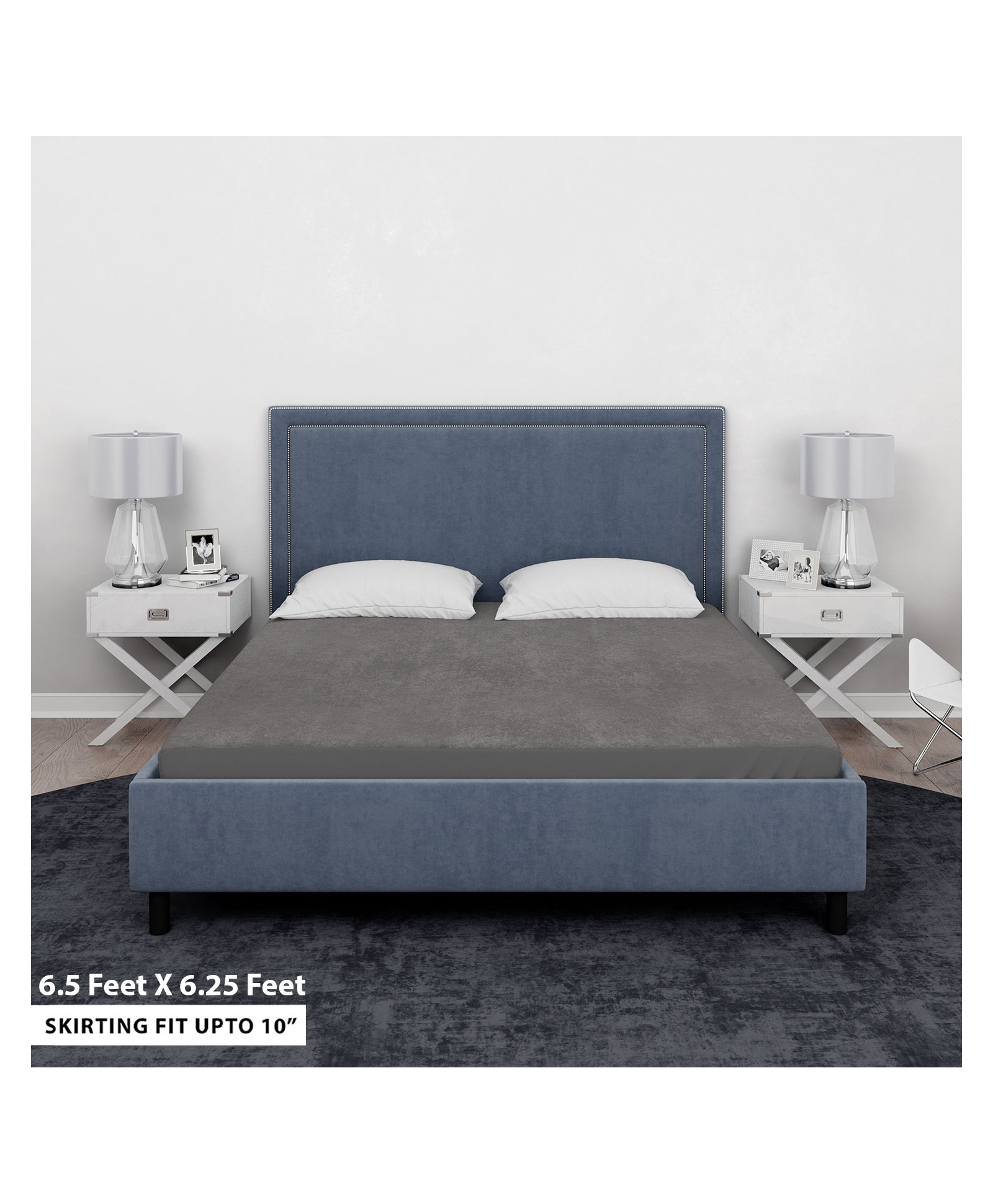 Sassoon Laika King Size Waterproof Mattress Protector - Grey