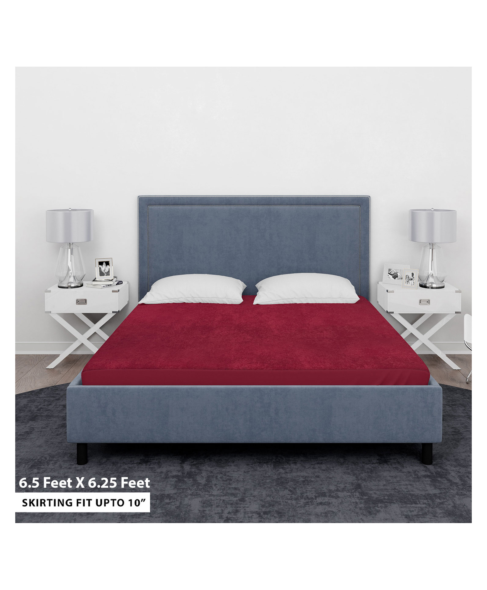 Sassoon Laika King Size Waterproof Mattress Protector - Maroon-image-32