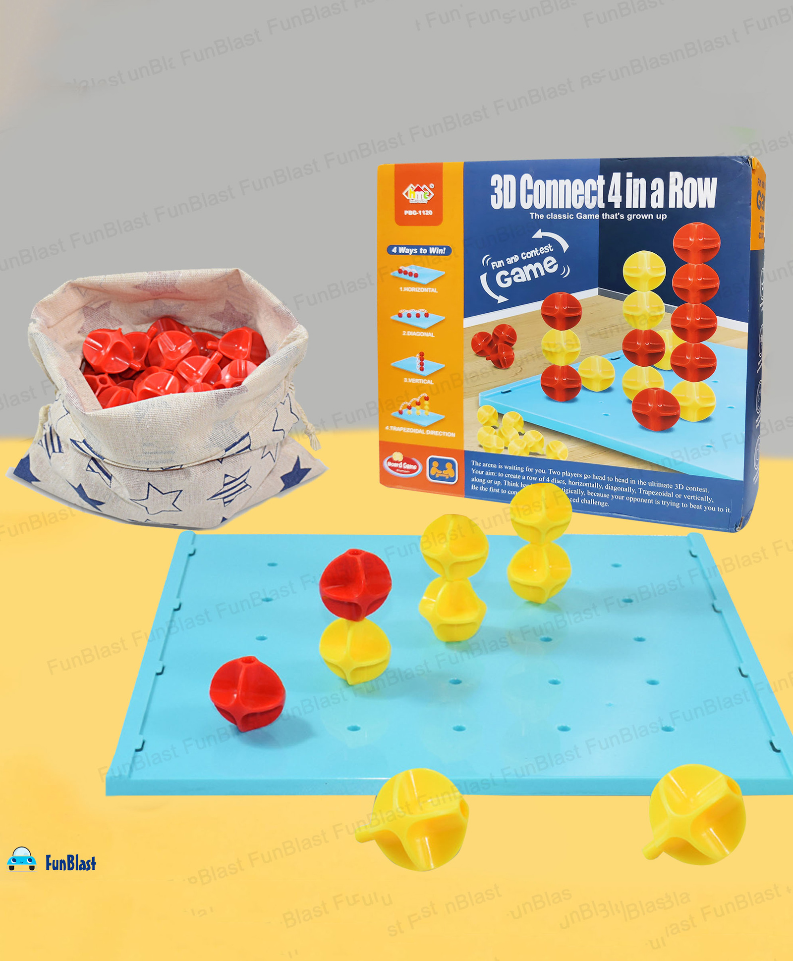 FunBlast 3D Connect 4 in a Row Board Game for Kids  Multicolour-image-15