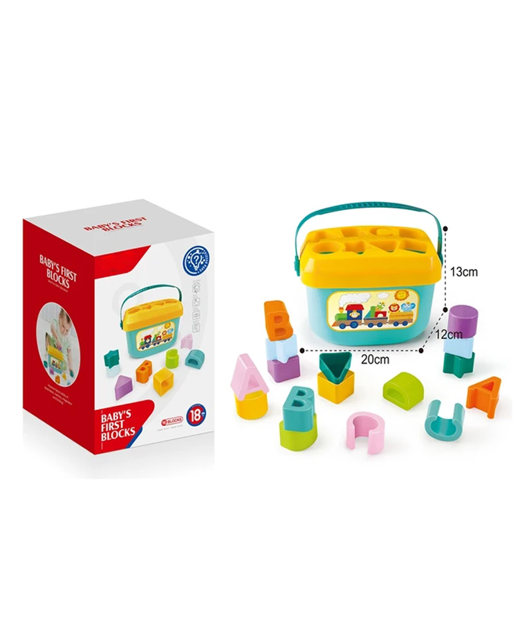 BitFeex Baby First Building Blocks With Alphabets & Shapes Shape Sorting Multicolor - 16 Pieces-image-17
