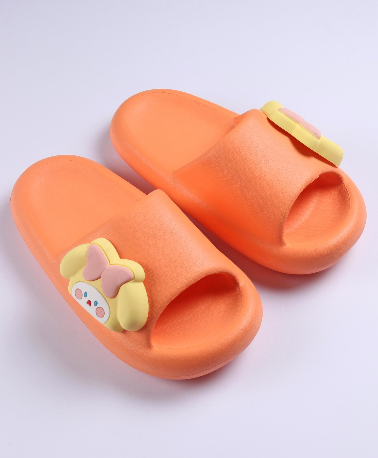 Oh! Pair Slip On Clogs with Bow Applique - Orange-image-38