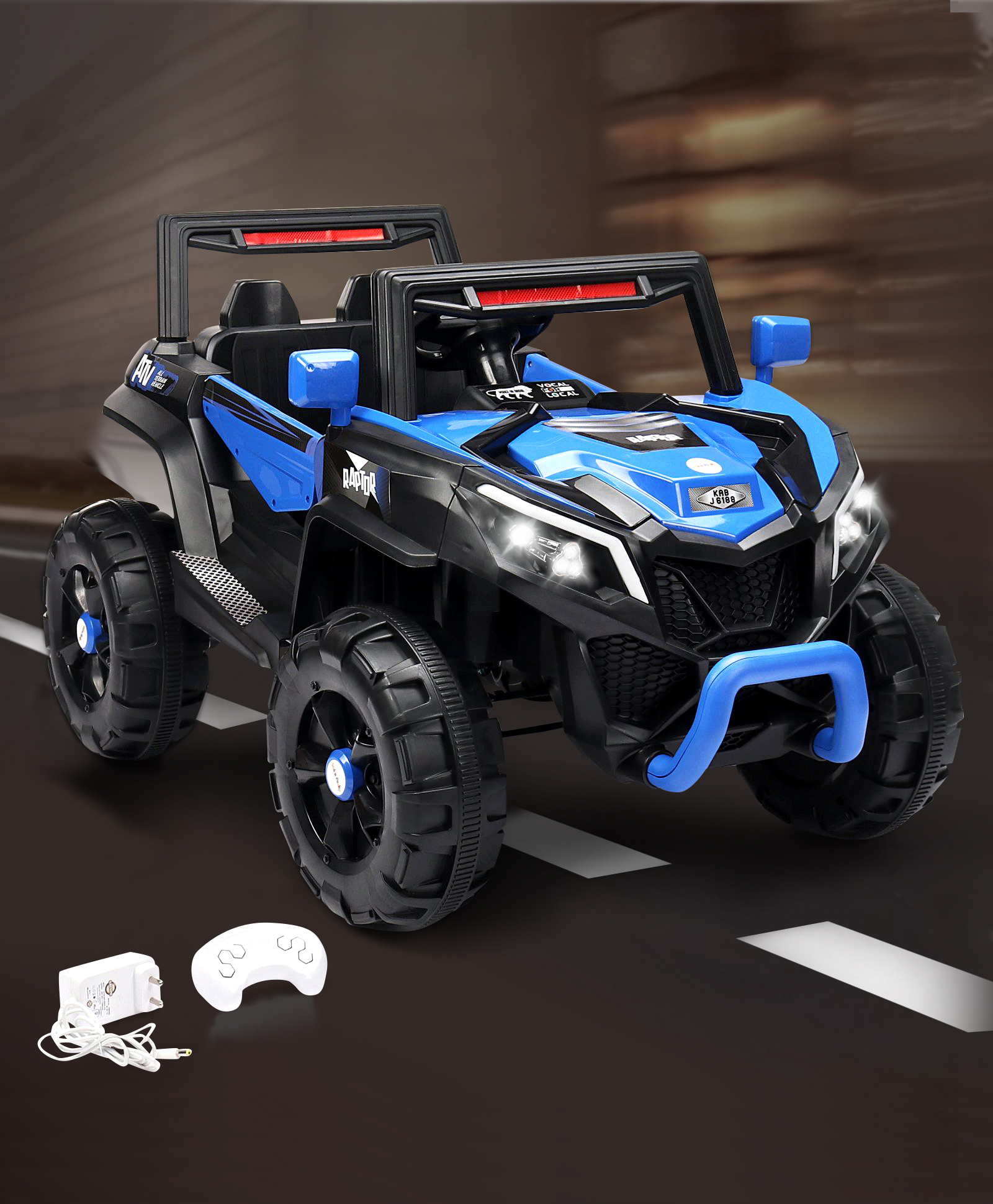 Battery Operated Ride On Jeep With Music and Lights - Blue-image-41