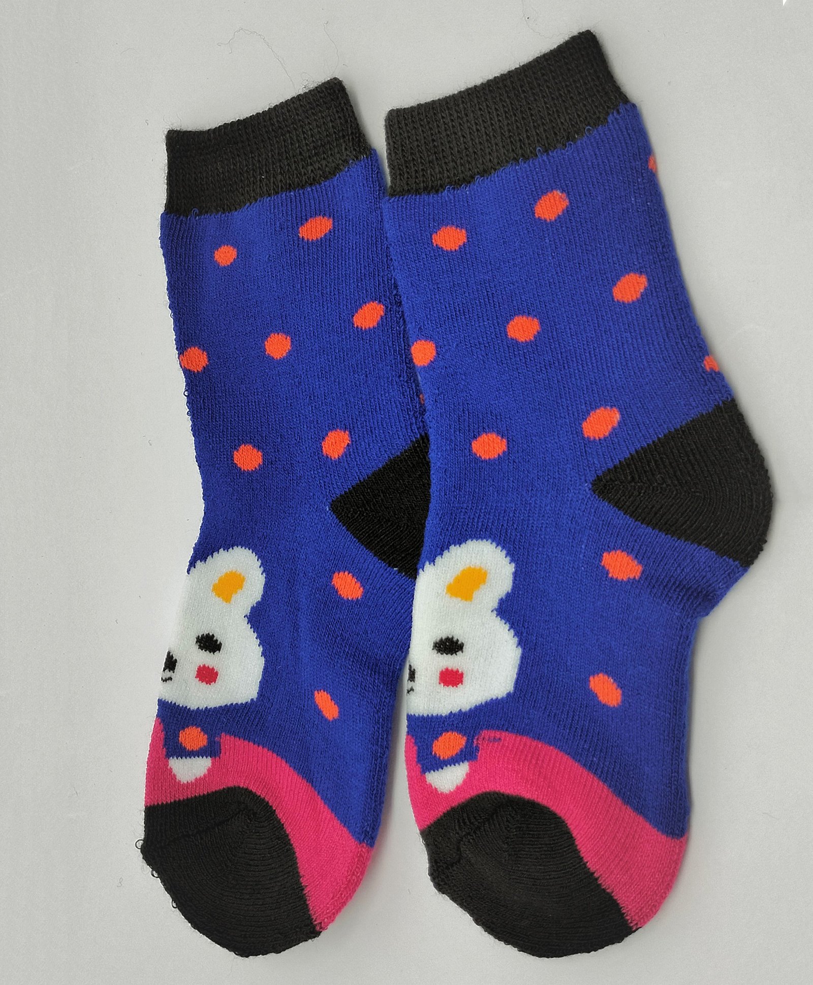 Kid-O-World Bear Design Polka Dotted Socks  - Pink & Blue-picture-15