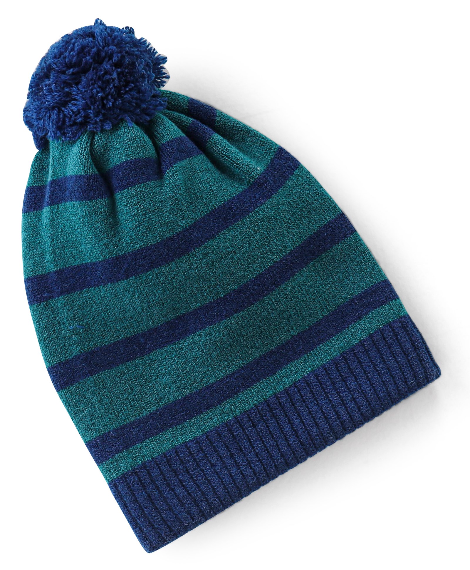 Babyhug Striped Print Woollen Cap Green & Blue - Diameter 10.5 cm-image-16