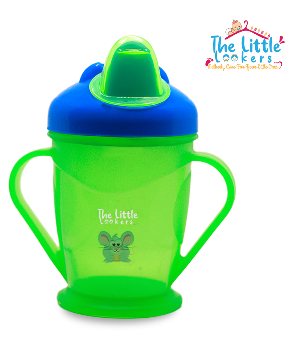 THE LITTLE LOOKERS Unbreakable Baby Sippy Cup with Double Handle Green - 175 ml-picture-12