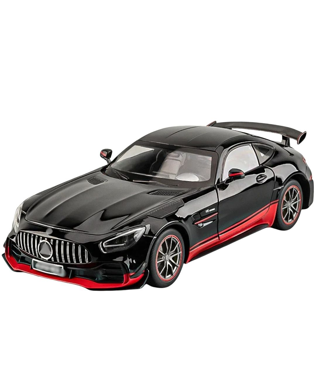 PLUSPOINT Diecast Toy Car Scale Model Pull Back Vehicles Alloy Simulation Supercar with Lights and Sound - Black-image-37