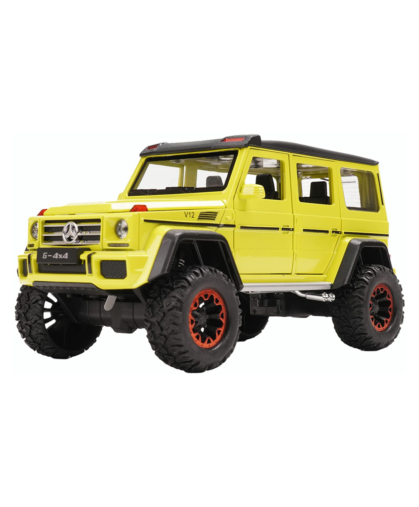 PLUSPOINT Diecast Toy Car Scale Model Pull Back Vehicles Alloy Simulation Supercar with Lights and Sound Also for Car Dashboard G500- Yellow-picture-17