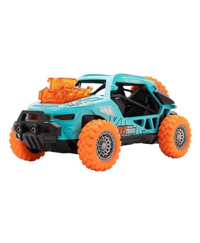 PLUSPOINT Diecast Toy Car Scale Model Pull Back Vehicles with Lights and Sound - Blue-image-44