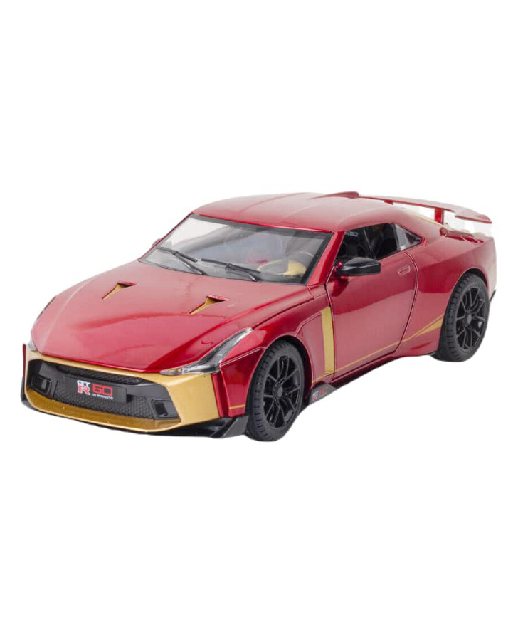 PLUSPOINT Diecast Pullback Toy Car 1:24 Scale Model with Lights & Sound - Red-image-46