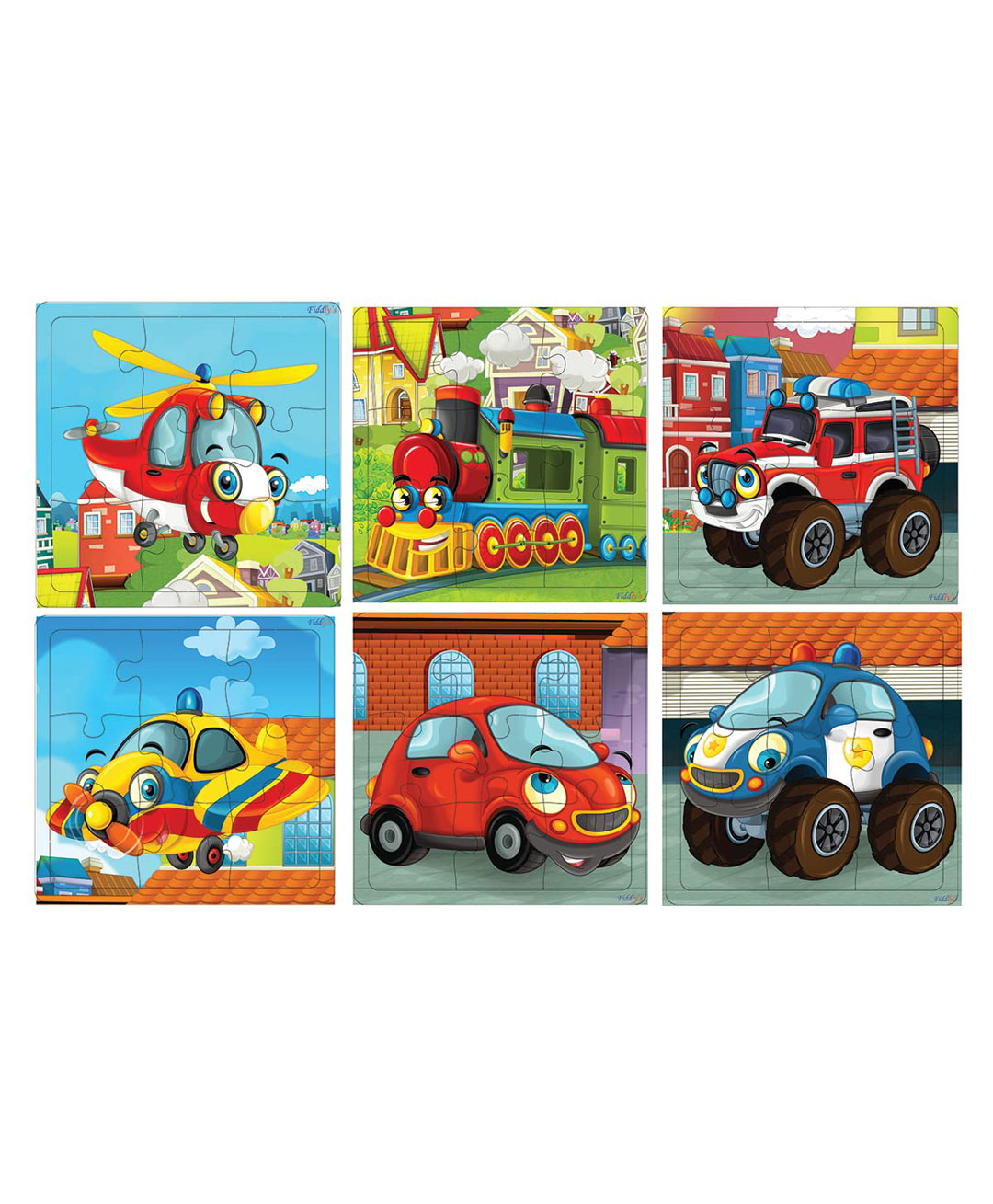 fiddlys Fiddly's Wood Jigsaw Puzzles for Kids & Children Vehicles Pack of 6 - 9 Pieces each-picture-14