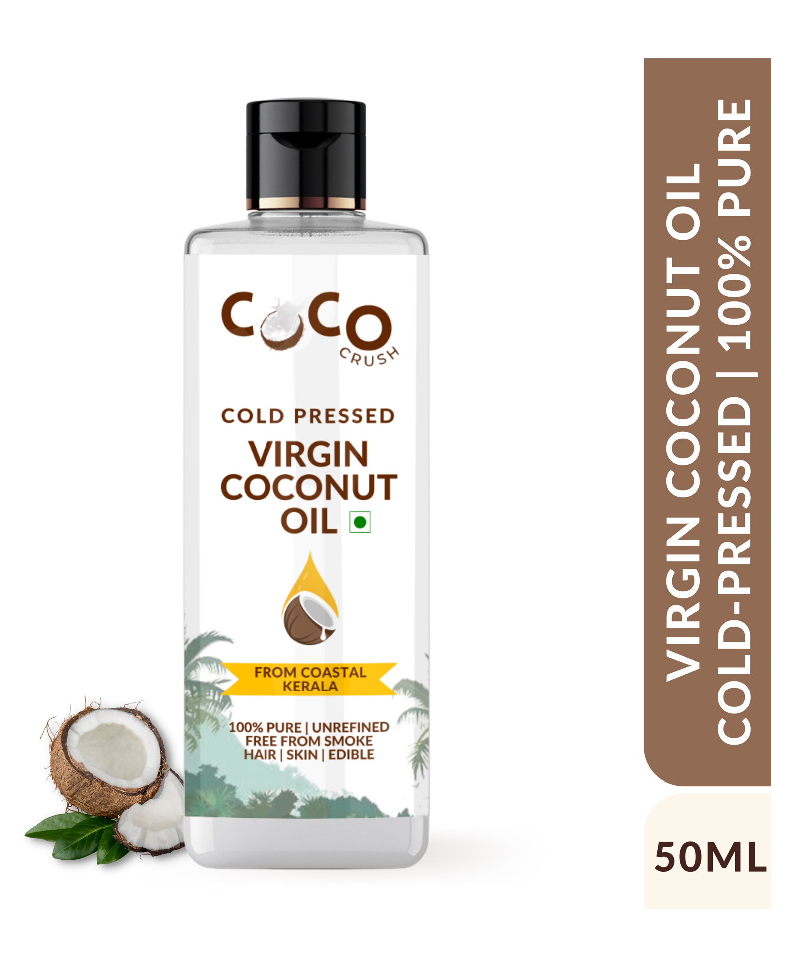 Coco Crush Cold Pressed Virgin Coconut Oil 100% Pure & Natural - 50ml-picture-10