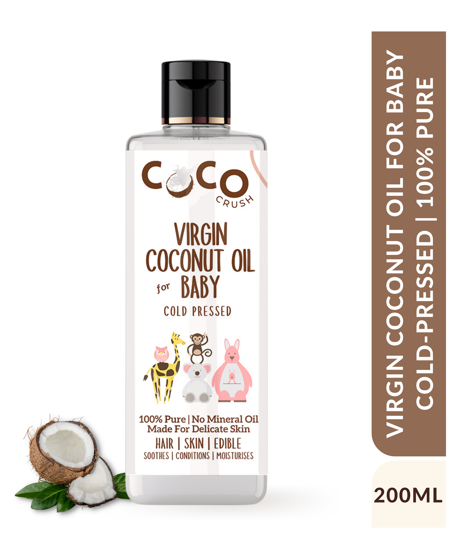 Coco Crush Cold Pressed Pure & Natural Virgin Coconut Oil - 200 ml-image-49