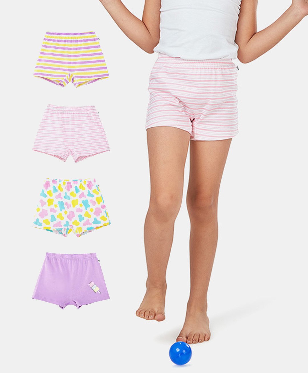Plan B 100% Cotton Pack Of 4 Striped & Printed Boxers - Multi Colour-image-30