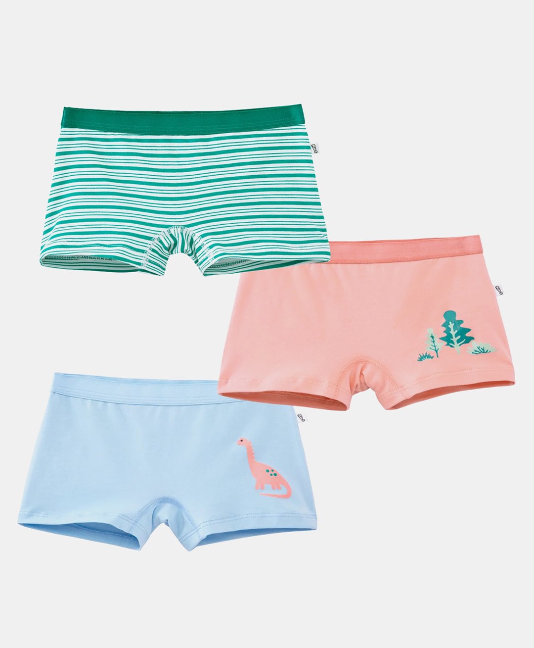 Plan B Pack Of 3 95% Cotton 5 % Dino Printed & Striped Boxers - Peach & Blue-picture-26