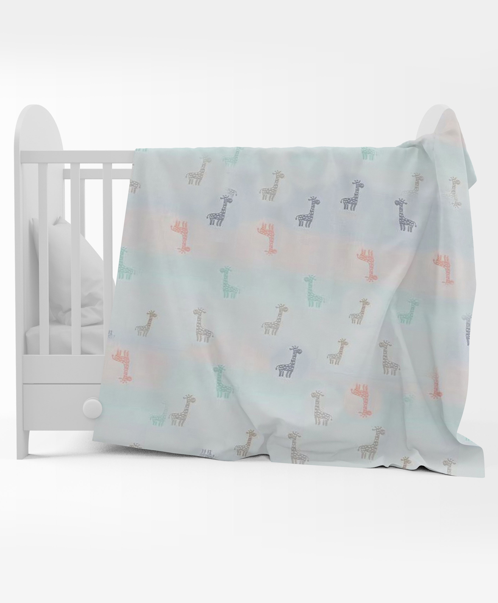 Bembika Baby Blanket 6 Layer Cotton Gauze Multipurpose Blanket - Giraffe White-picture-13