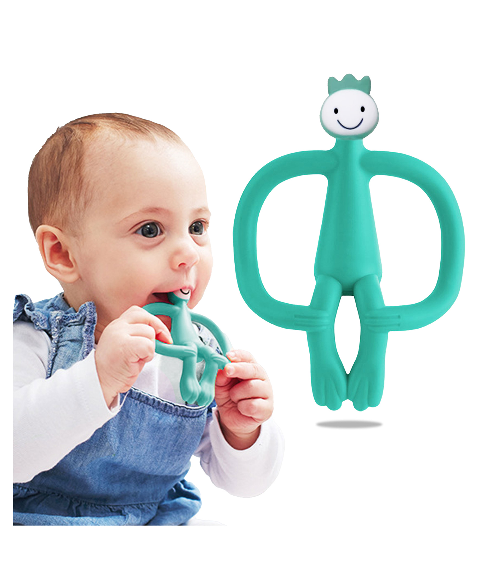 Bembika Monkey Shape Baby Teether Silicone - Teal-image-11