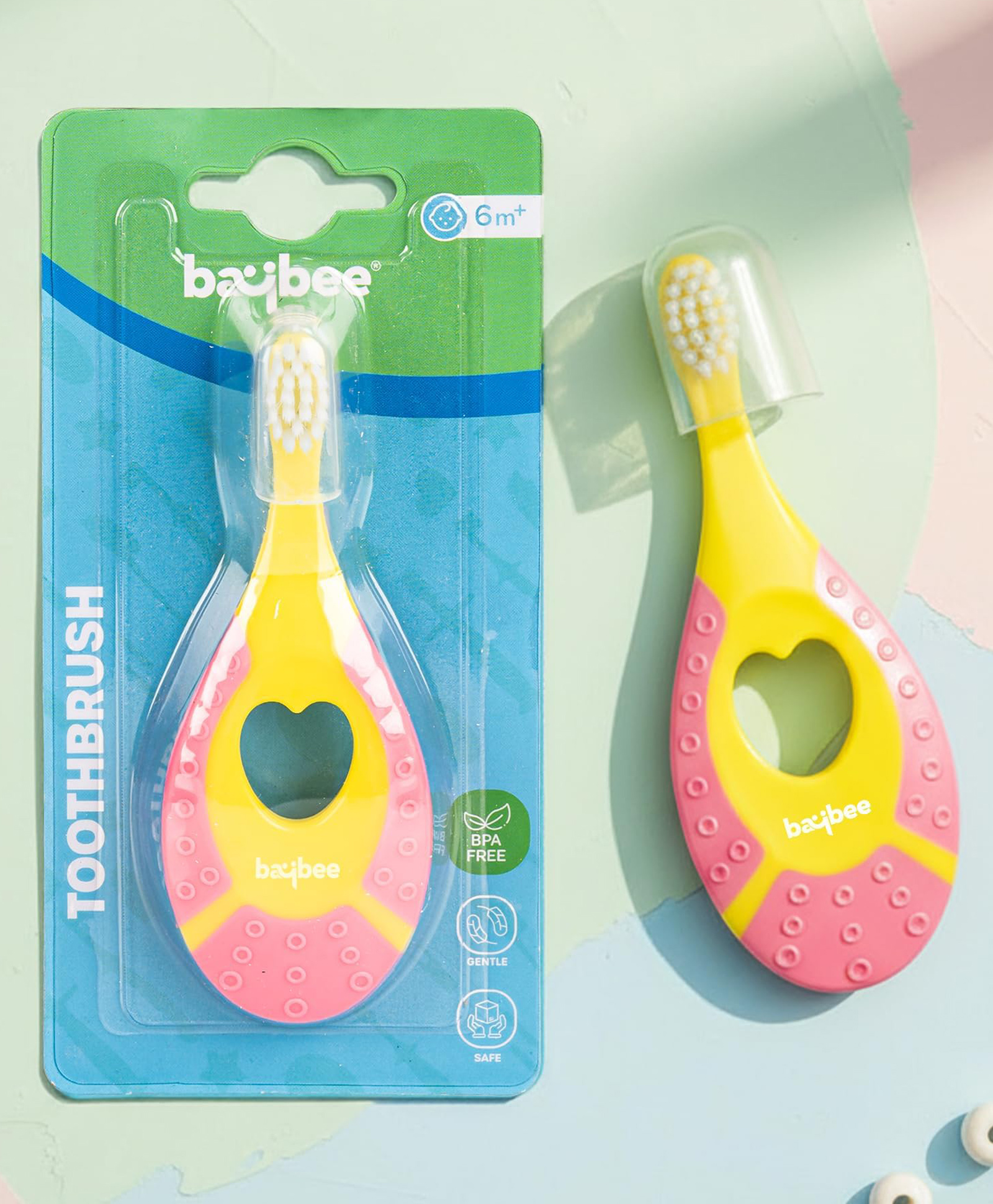 Baybee Ultra Soft Bristle Toothbrush BPA Free Easy Grip Non Toxic Baby Gum Care Toothbrush for Infant & Toddler - Pink-image-12
