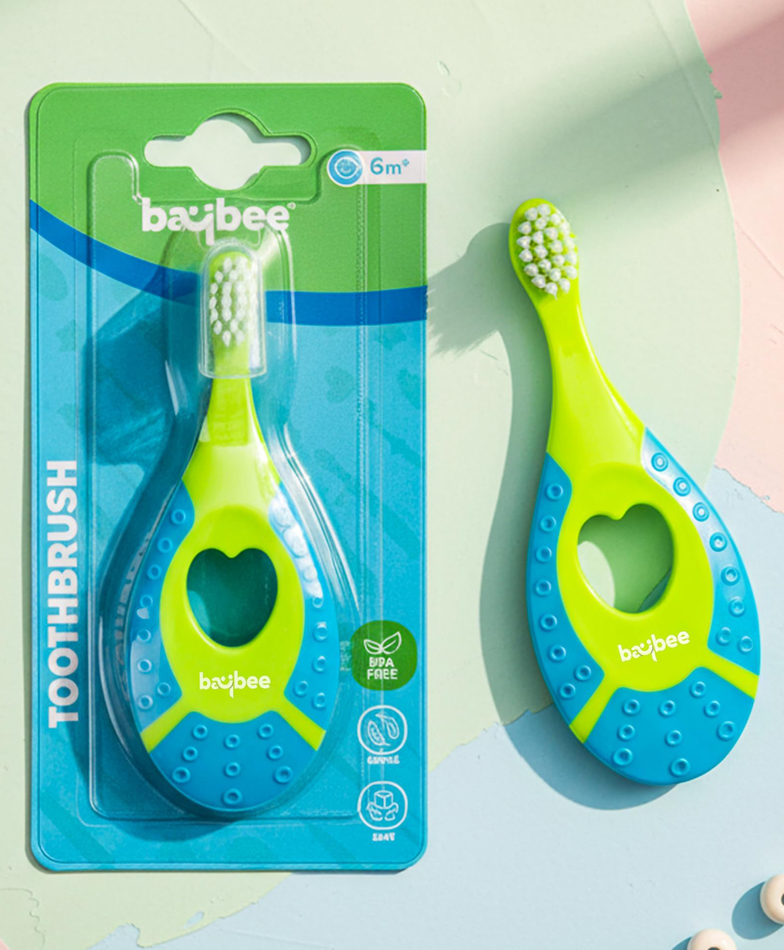 Baybee Ultra Soft Bristle Toothbrush BPA Free Easy Grip Non Toxic Baby Gum Care Toothbrush for Infant & Toddler - Green-picture-23