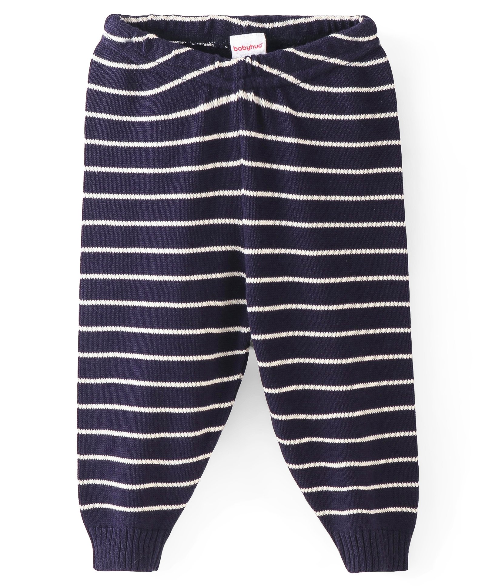 Babyhug Fleece and Woollen Full Length Pant Striped - Navy Blue-image-40