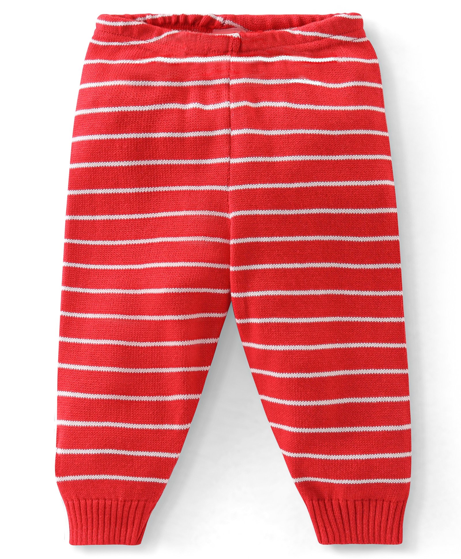 Babyhug  Acrylic Knit Full Length Fleece & Woollen Pants Stripes - Red-image-41