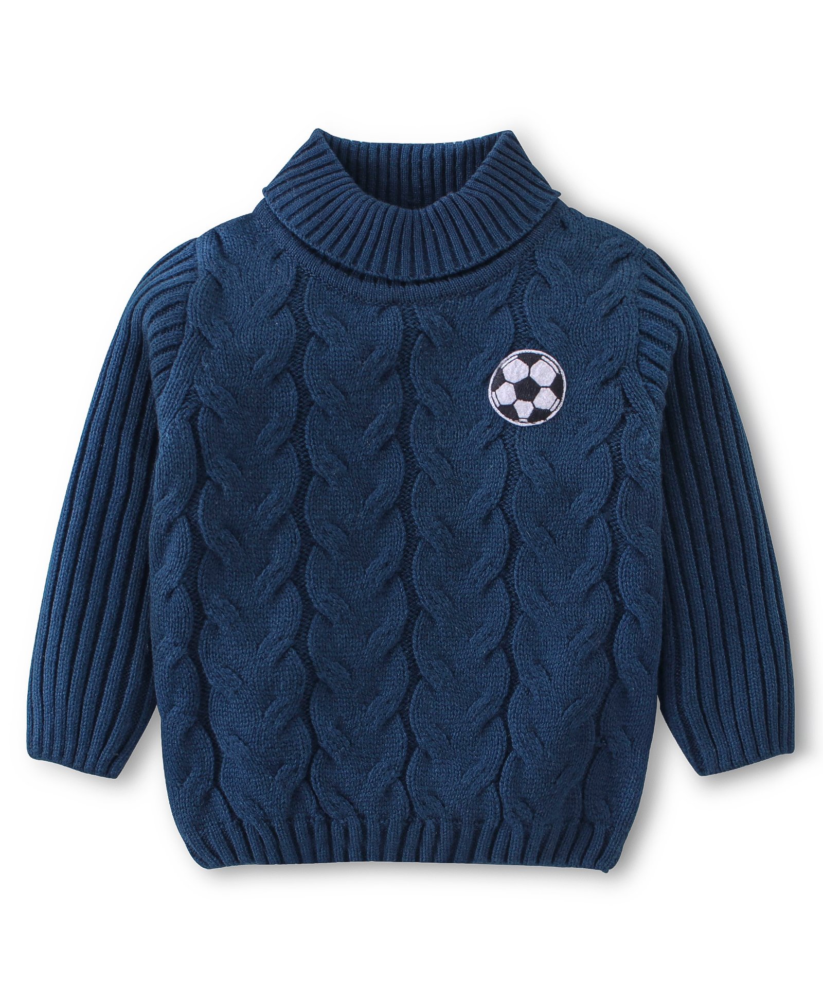 Babyhug 100% Acrylic Knit Full Sleeves Sweater with Cable Knit Design - Navy Blue-picture-33