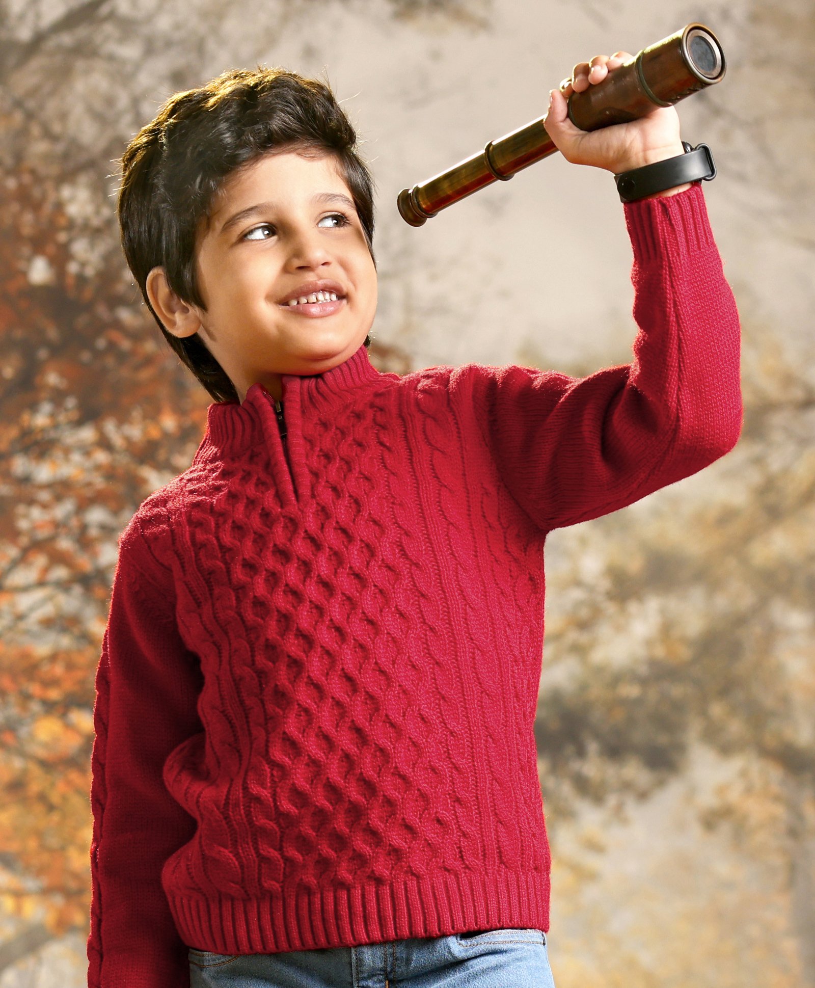 Babyhug Acrylic Knit Full Sleeves Sweater with Cable Knit Design - Red-image-31
